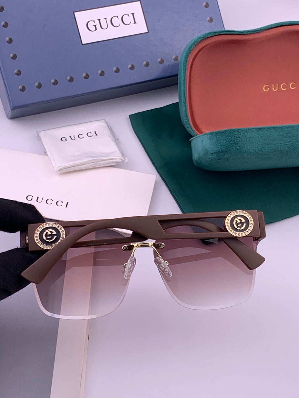 Gucci G3101 Square Brown Lens Sunglasses for Men & Women - 398266 - detail image 6