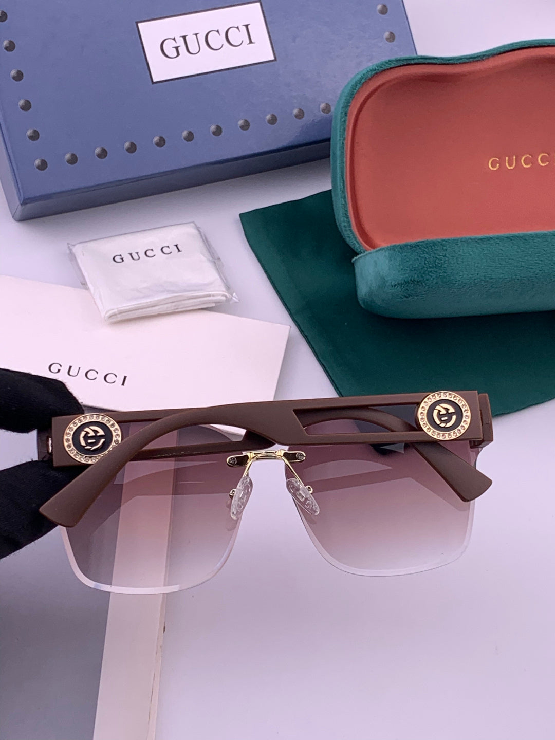 Gucci G3101 Square Brown Lens Sunglasses for Men & Women - 398266 - detail image 6
