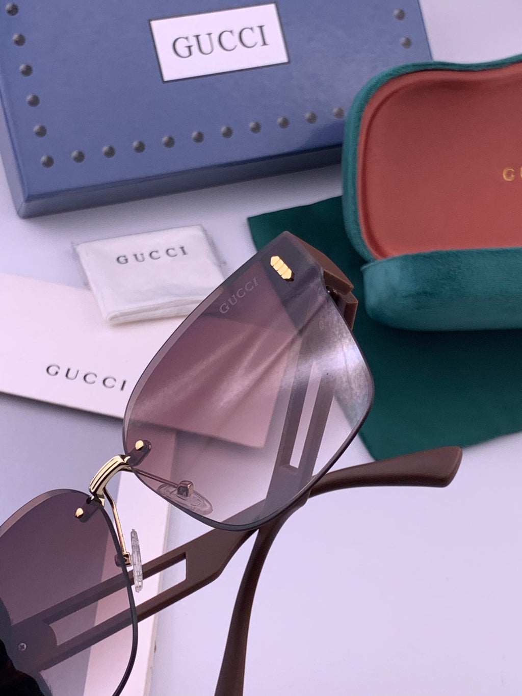 Gucci G3101 Square Brown Lens Sunglasses for Men & Women - 398266 - detail image 5