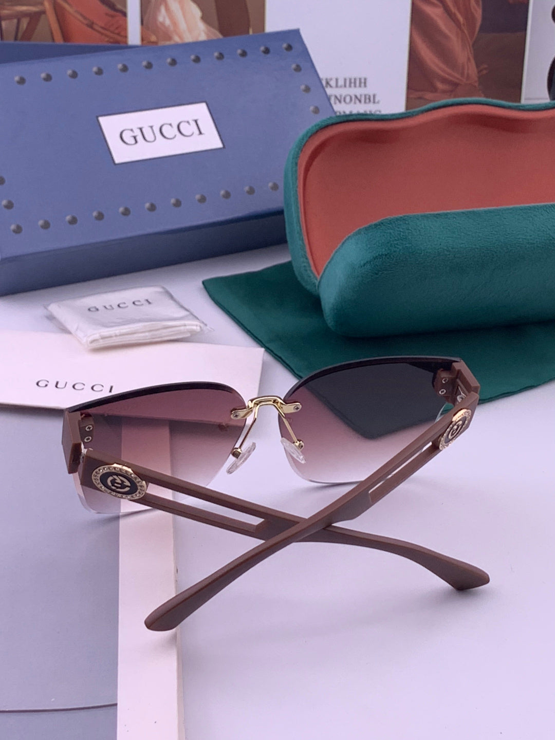 Gucci G3101 Square Brown Lens Sunglasses for Men & Women - 398266 - detail image 7