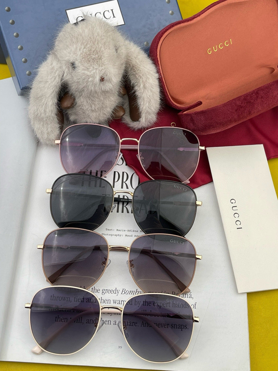Gucci G5822 Polarized Oversized Gold Lens Sunglasses for Men & Women - 398269 - detail image 6