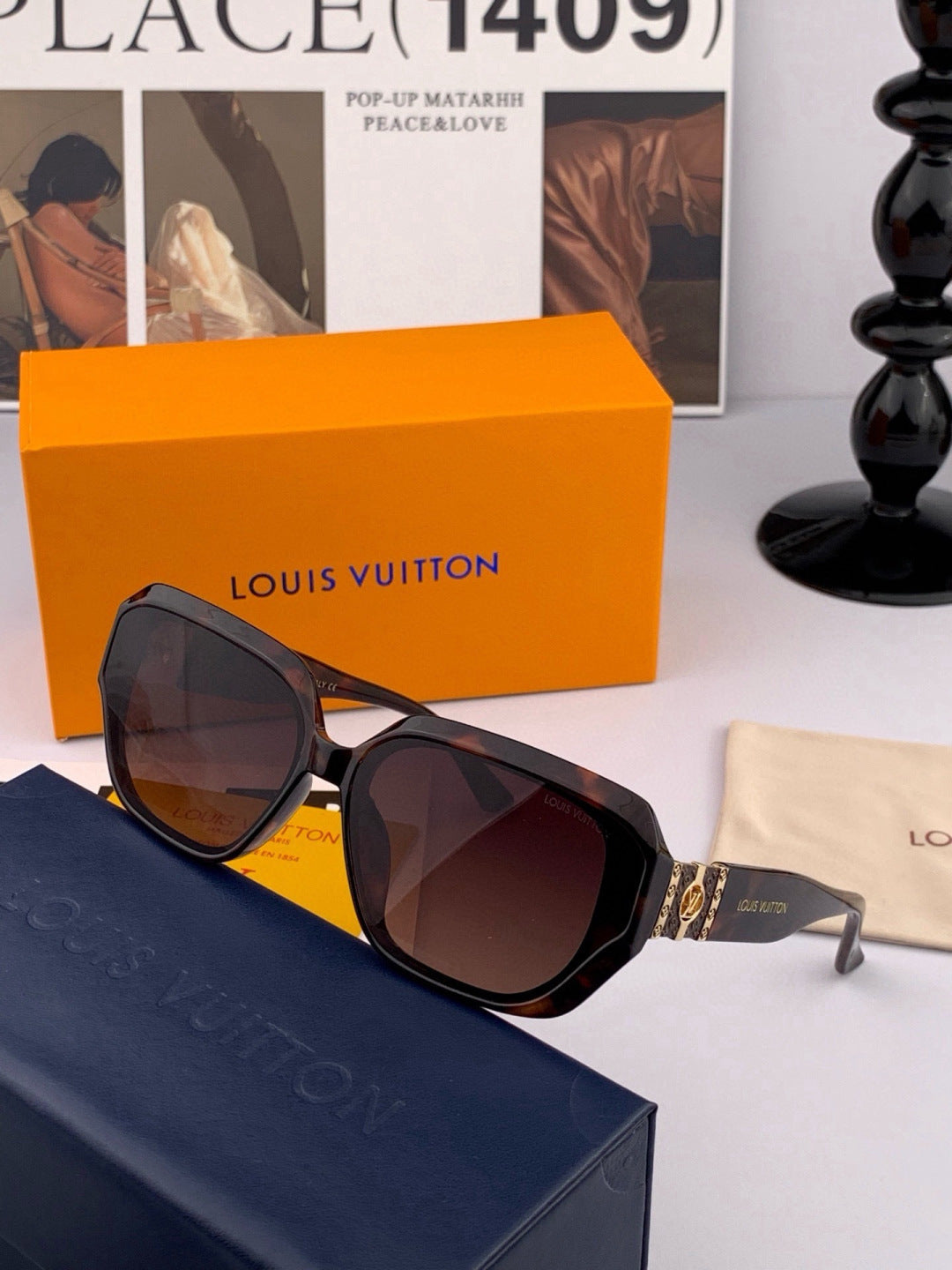 Louis Vuitton L8551 Square Pink Lens Sunglasses for Men & Women - 398198