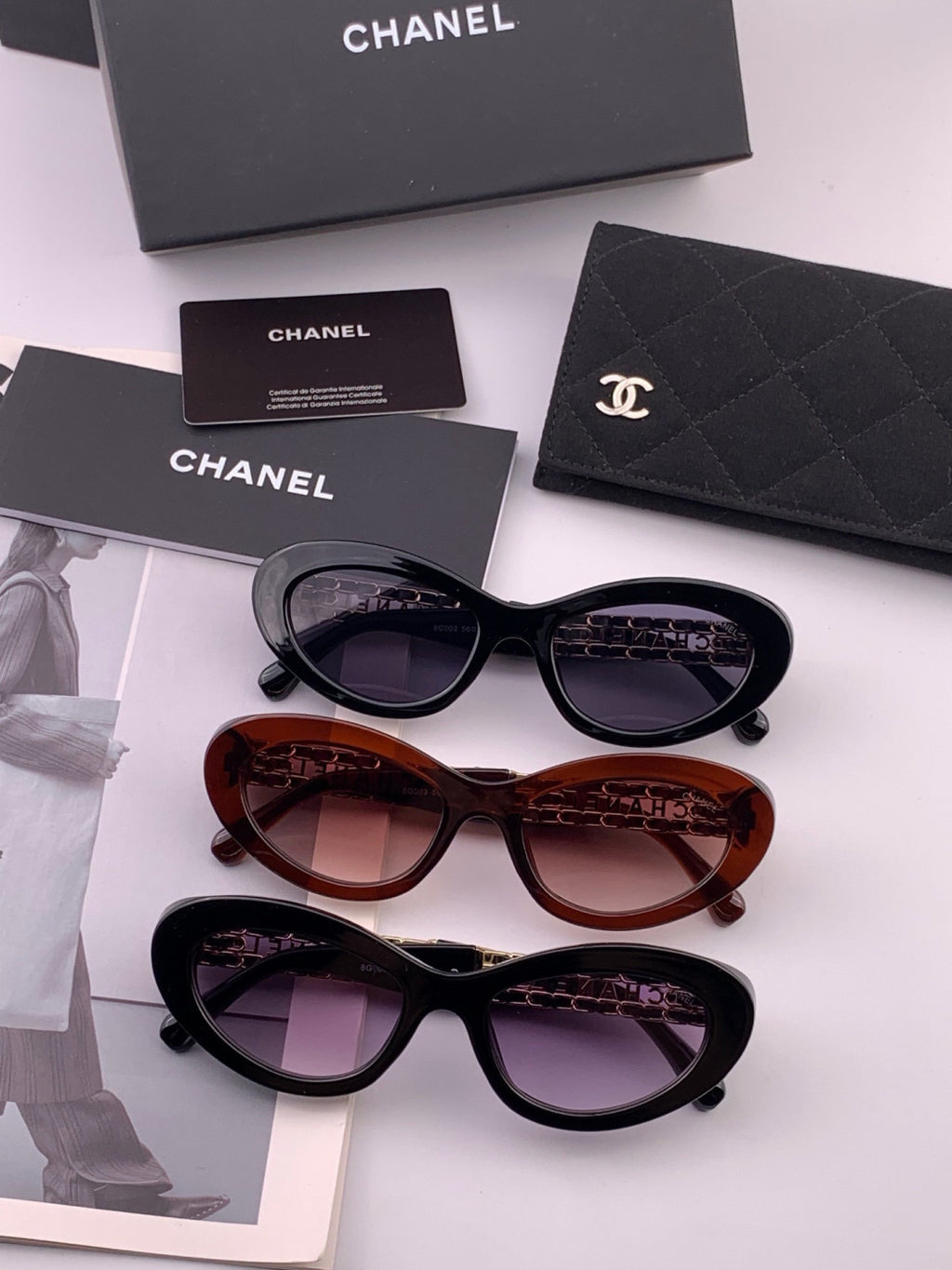 Chanel CH300 Polarized Square Gold Lens Sunglasses for Men & Women - 398632 - detail image 7