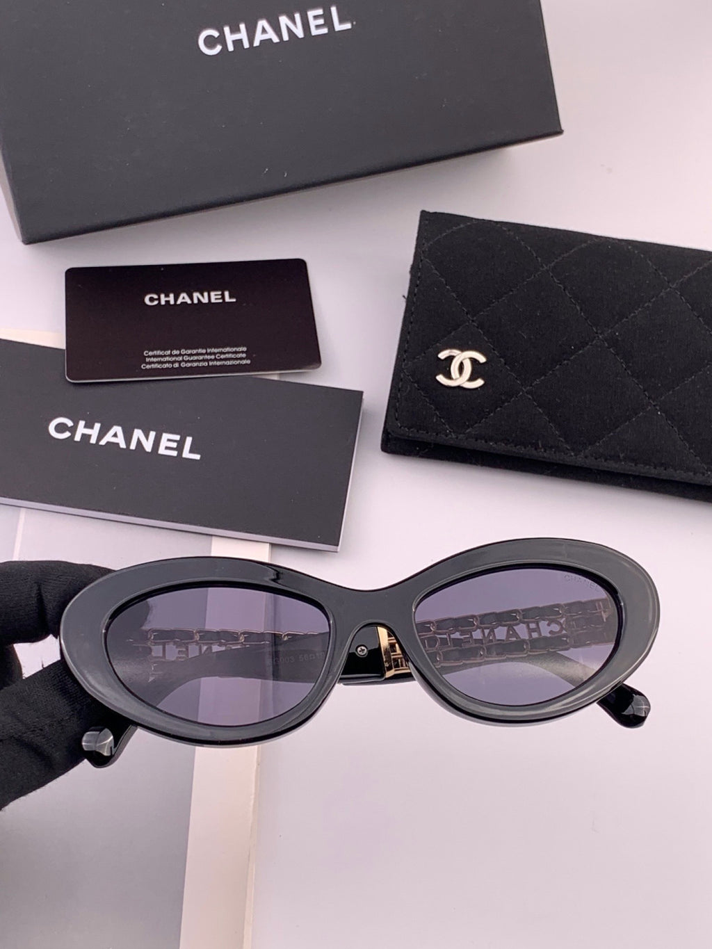 Chanel CH300 Polarized Square Gold Lens Sunglasses for Men & Women - 398632 - detail image 2