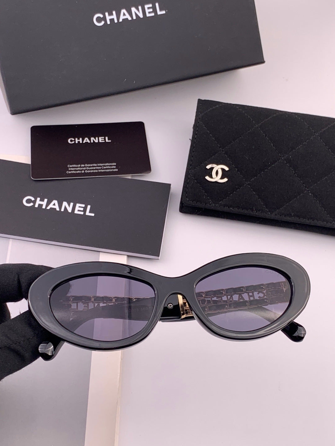 Chanel CH300 Polarized Square Gold Lens Sunglasses for Men & Women - 398632 - detail image 2