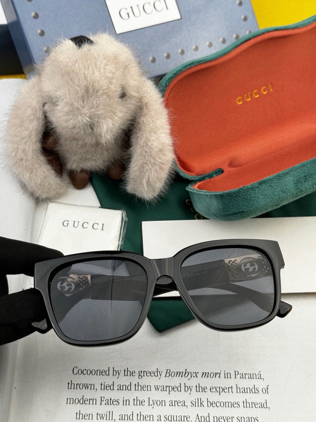 Gucci G35804 Square Gold Lens Sunglasses for Men & Women - 398254