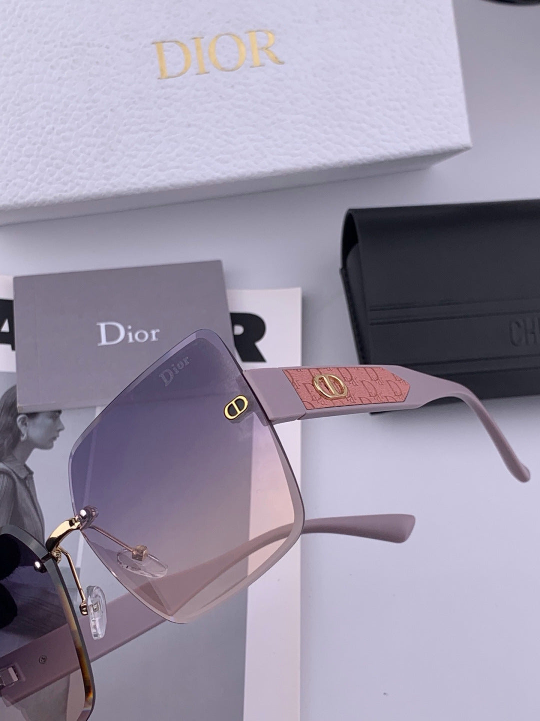 Dior D3235 Square Red Lens Sunglasses for Men & Women - detail image 2