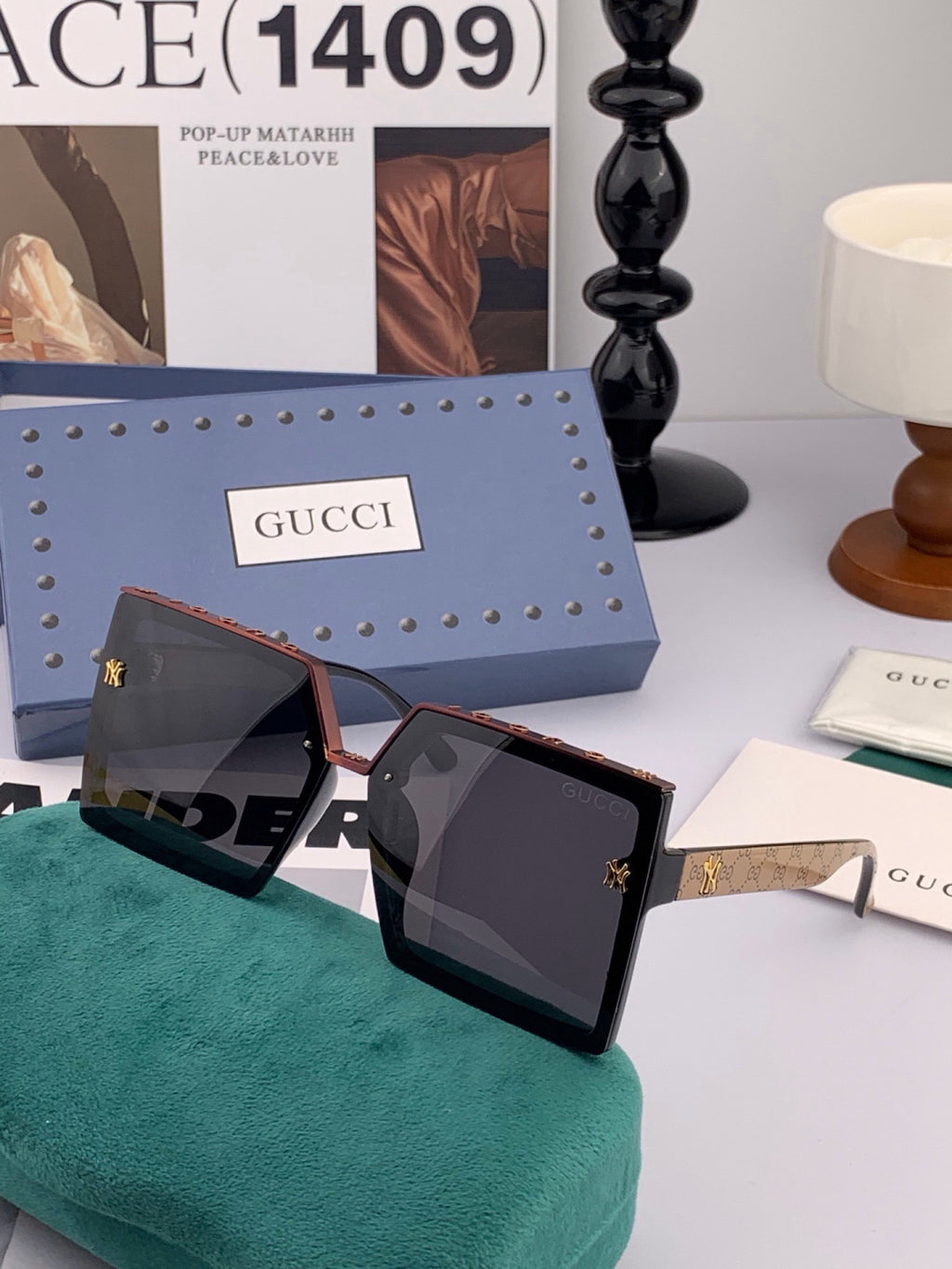 Gucci G50195 Polarized Square Green Lens Sunglasses for Men & Women - 398256 - detail image 2