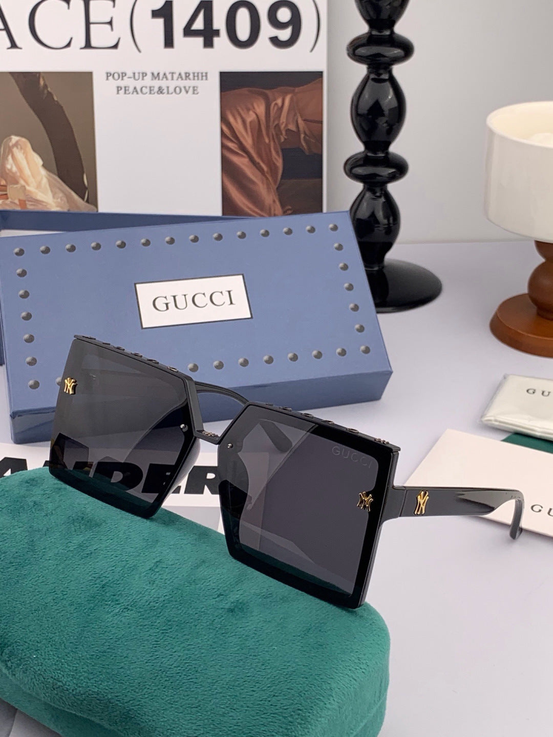 Gucci G50195 Polarized Square Green Lens Sunglasses for Men & Women - 398256 - detail image 3