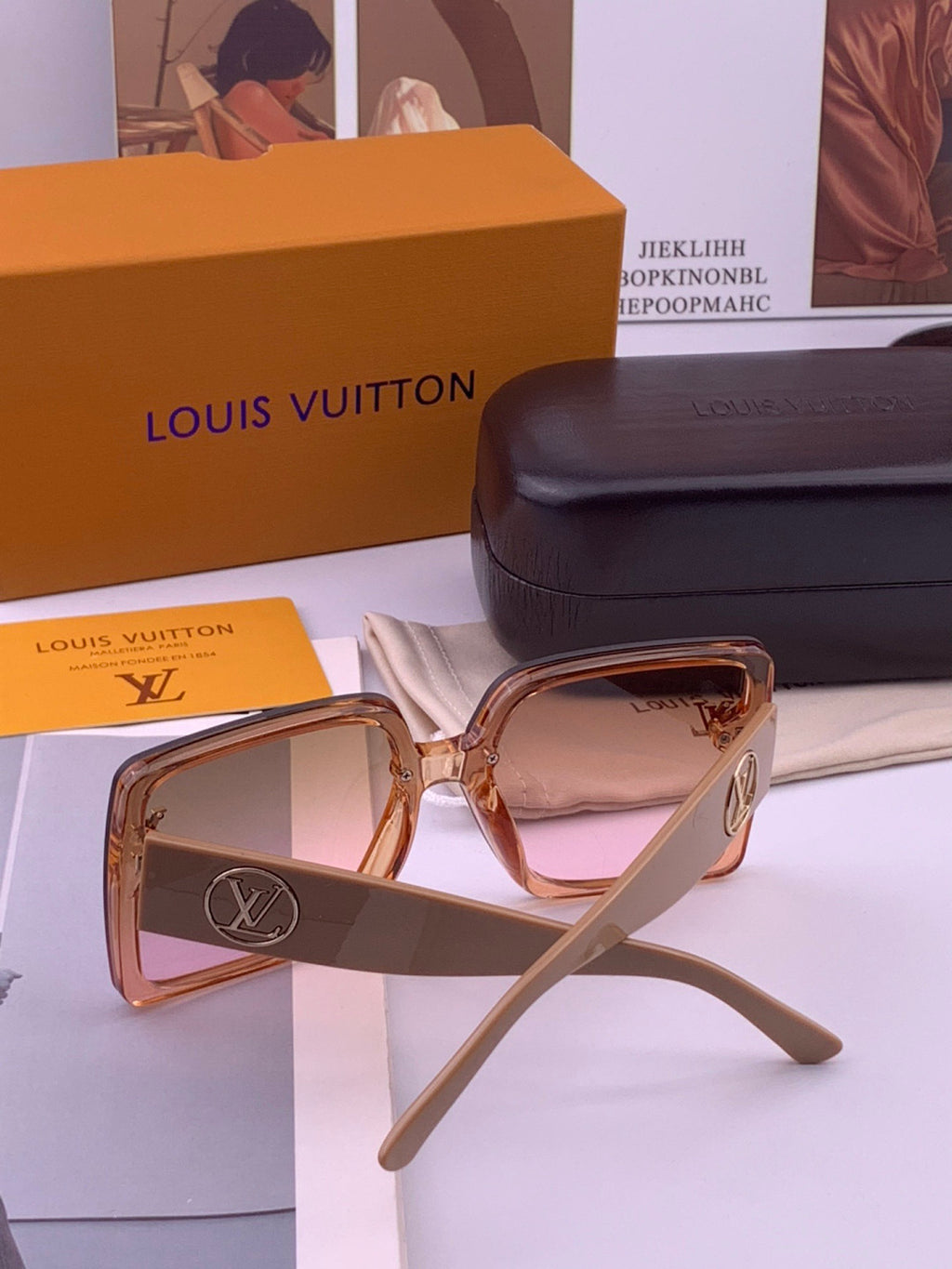 Louis Vuitton L8270 Square Black Lens Sunglasses for Men & Women - 398137 - detail image 4