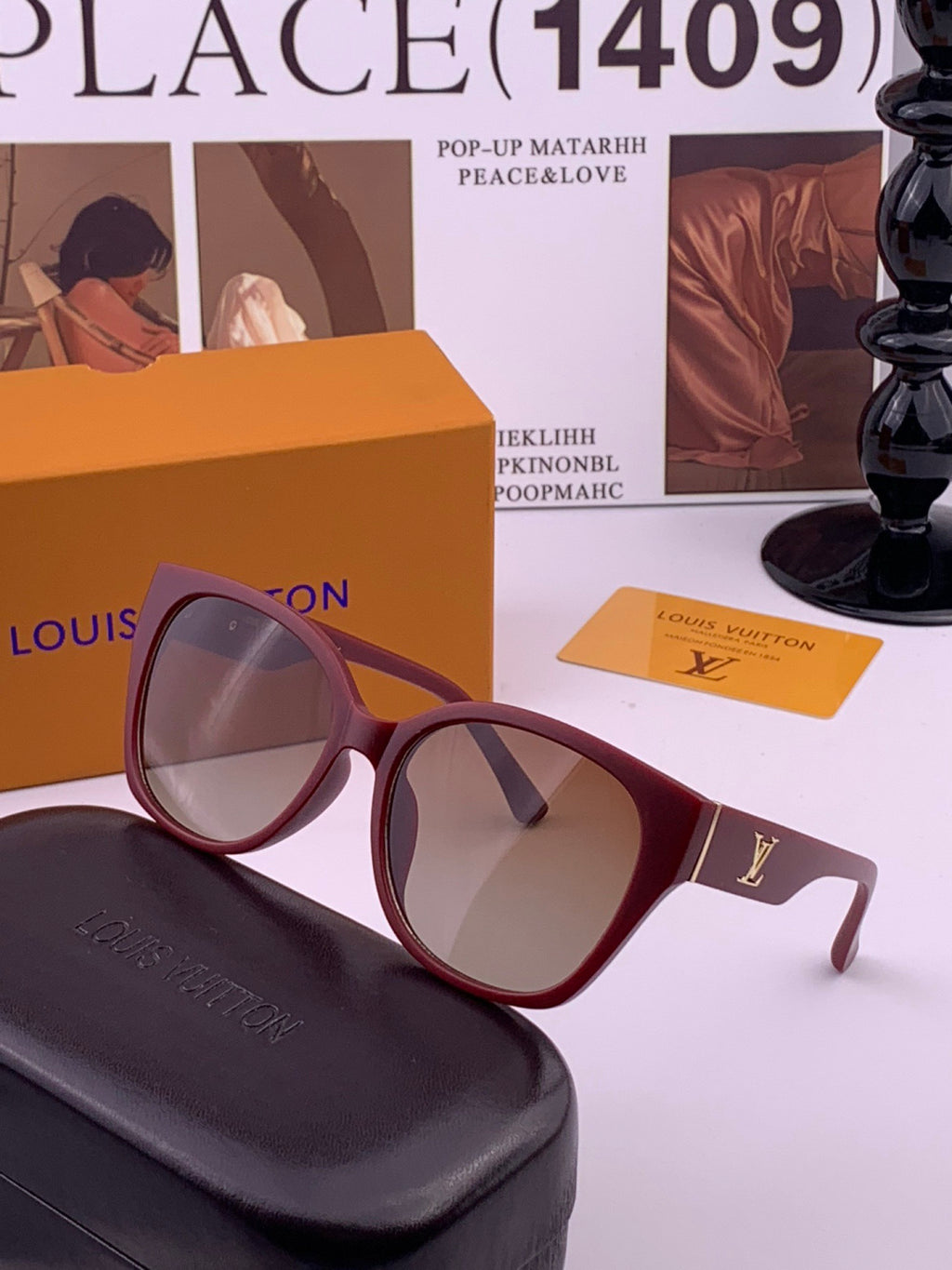 Louis Vuitton L27001 Square Black Lens Sunglasses for Men & Women - 398140 - detail image 2