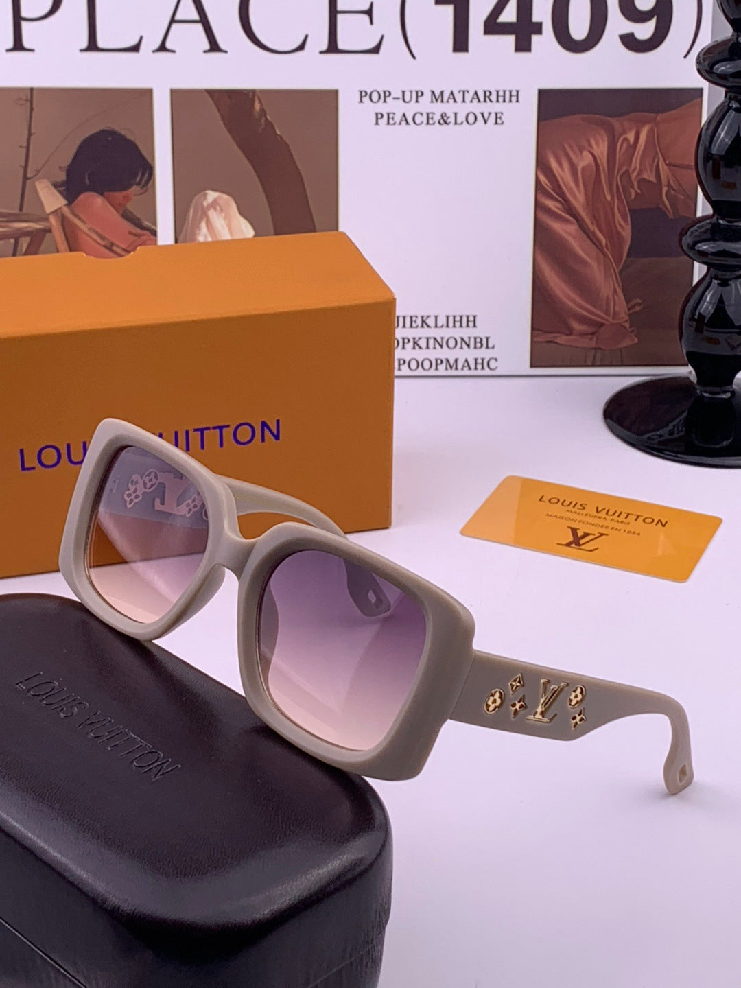 Louis Vuitton L47001 Square Brown Lens Sunglasses for Men & Women - 398141 - detail image 2