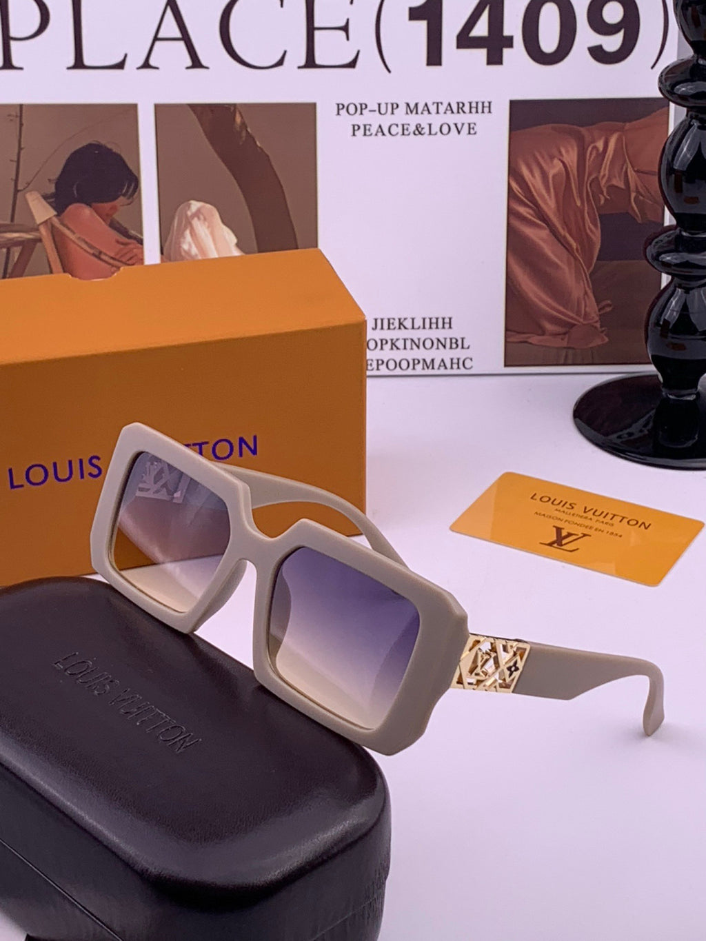 Louis Vuitton L47001 Square Brown Lens Sunglasses for Men & Women - 398145 - detail image 2