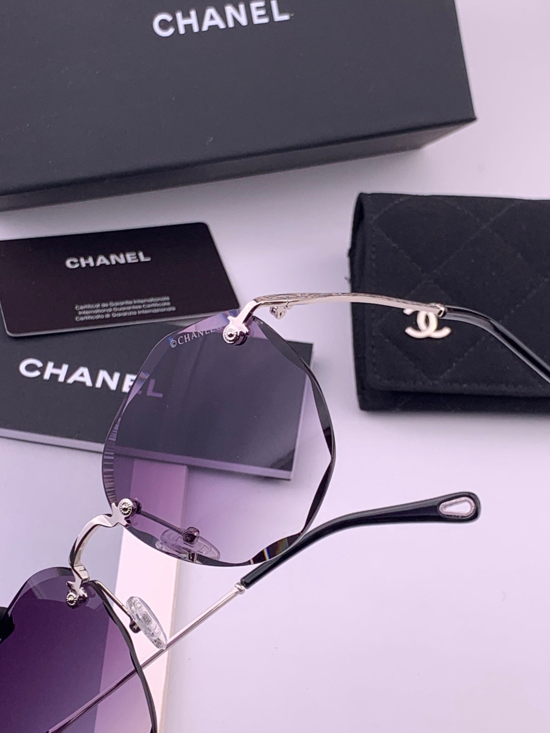 Chanel CH322 Lightweight Rimless Gold Lens Sunglasses for Women - 398543 - detail image 3