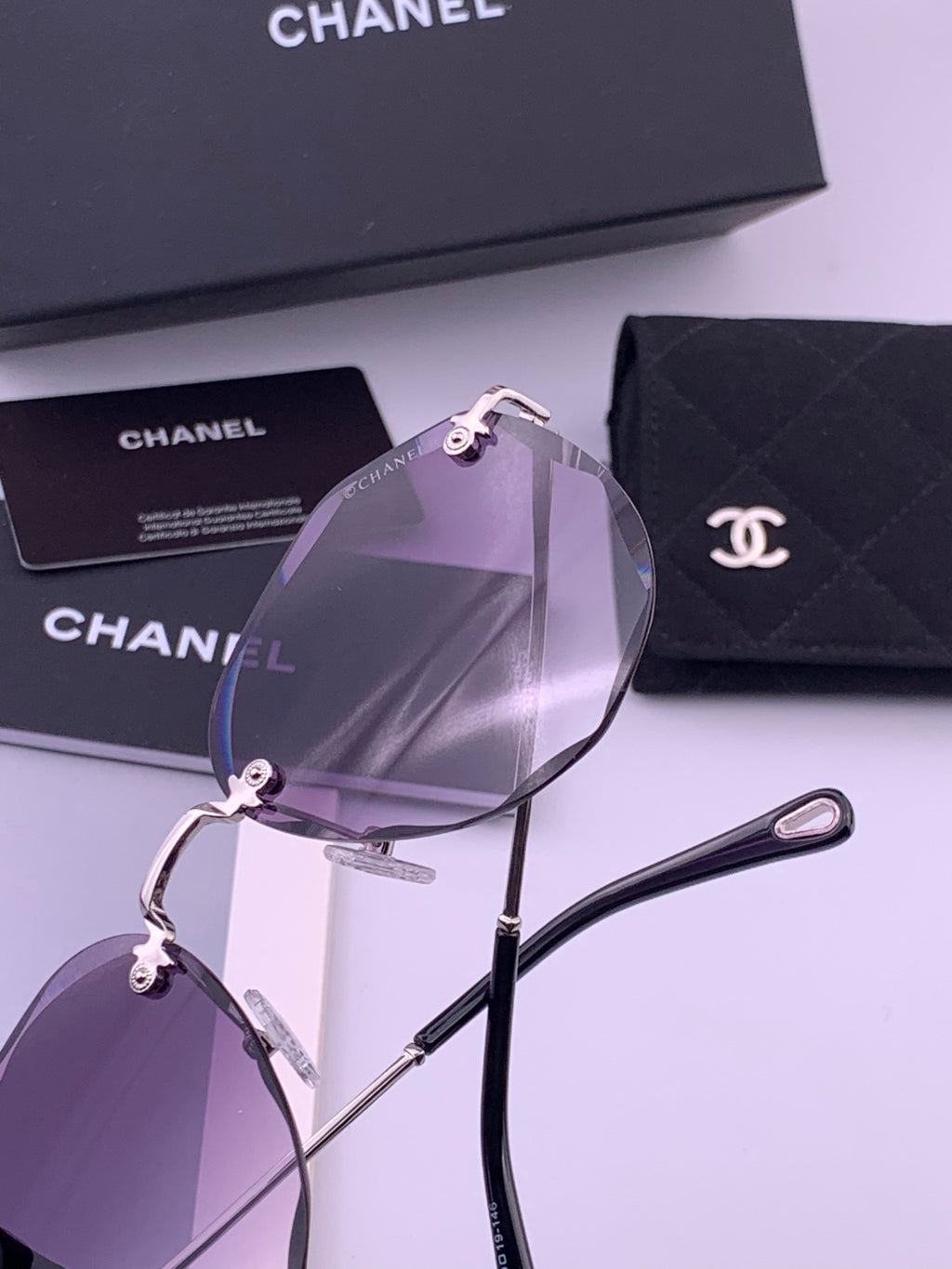 Chanel CH322 Lightweight Rimless Gold Lens Sunglasses for Women - 398543 - detail image 4