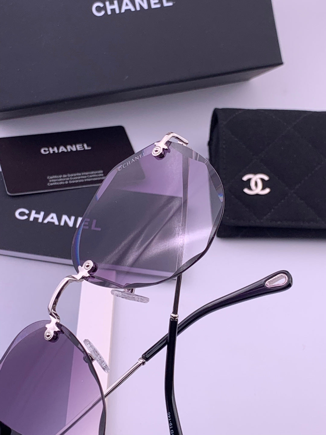 Chanel CH322 Lightweight Rimless Gold Lens Sunglasses for Women - 398543 - detail image 4