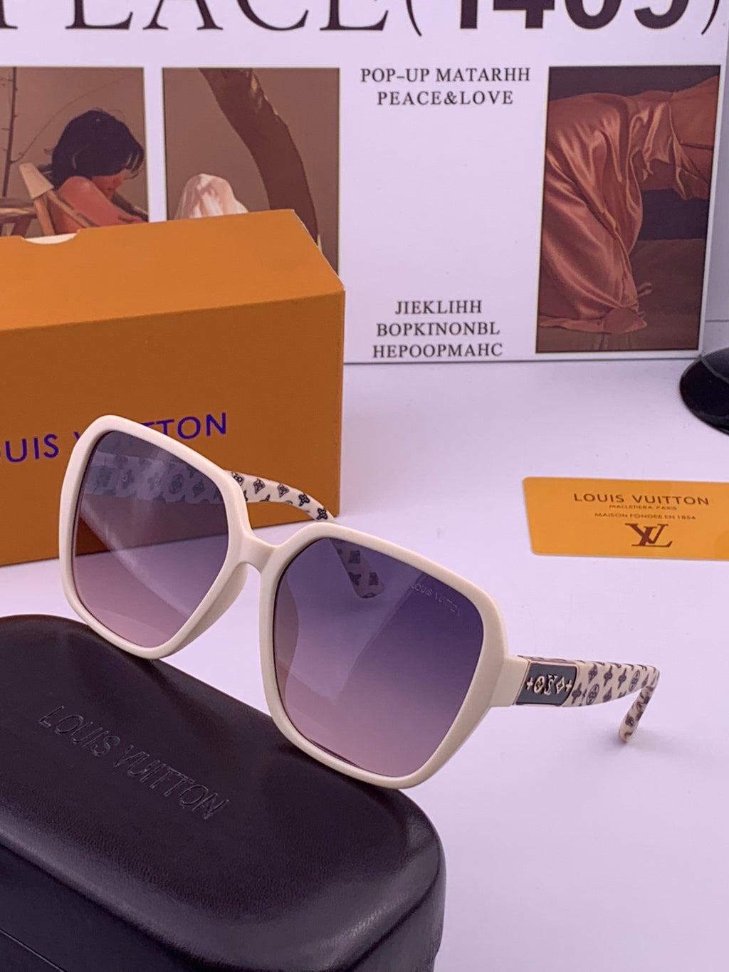 Louis Vuitton L3305 Square Gold Lens Sunglasses for Men & Women - 398128 - detail image 2