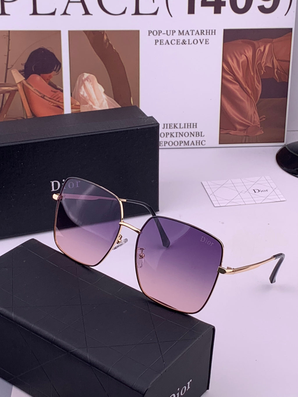 Dior D5813 Polarized Square Black Lens Sunglasses for Men & Women - 398754 - detail image 2
