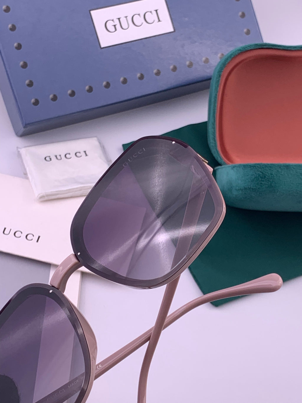 Gucci G313 Square Brown Lens Sunglasses for Men & Women - detail image 5