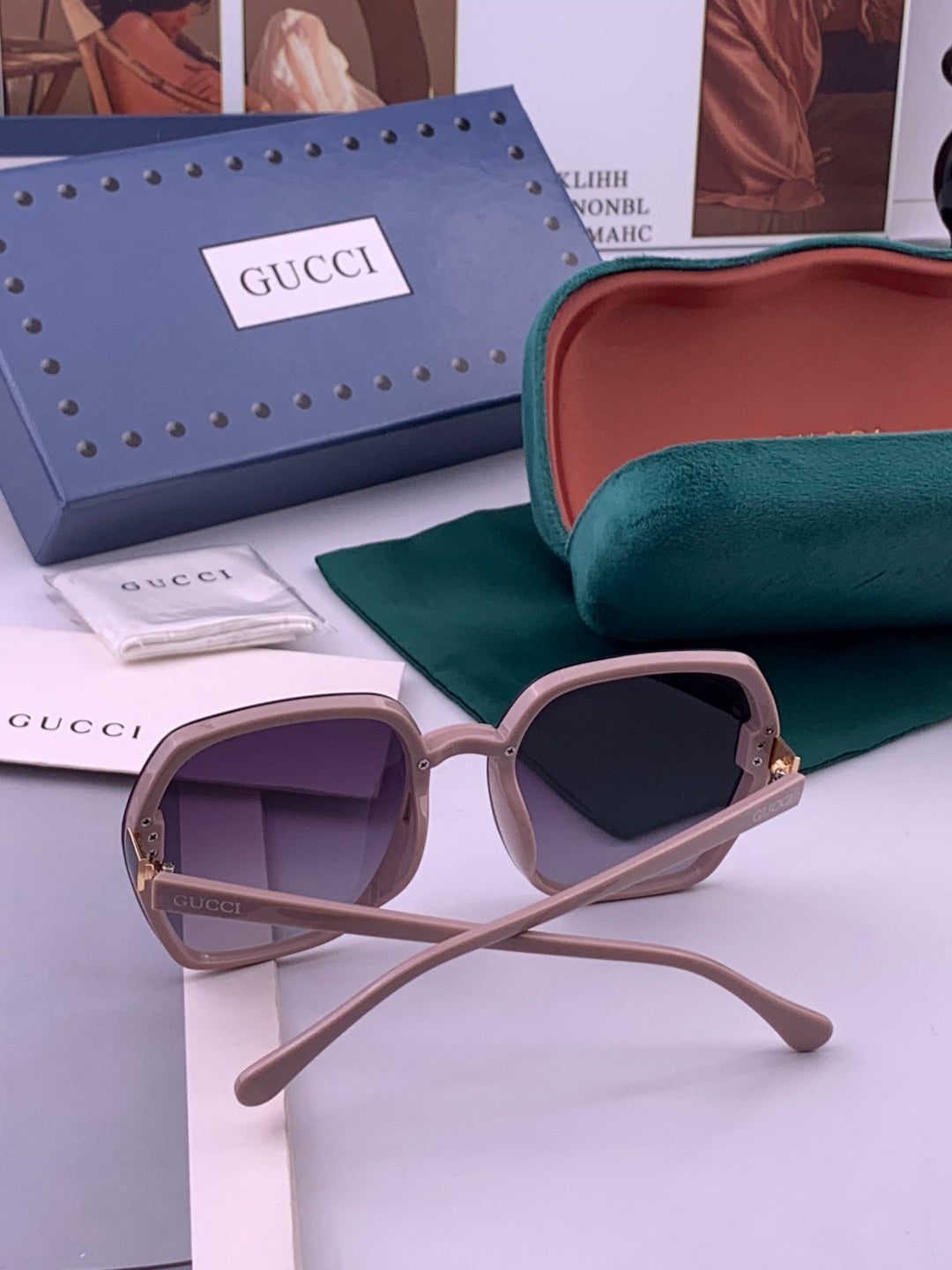 Gucci G313 Square Brown Lens Sunglasses for Men & Women - detail image 7