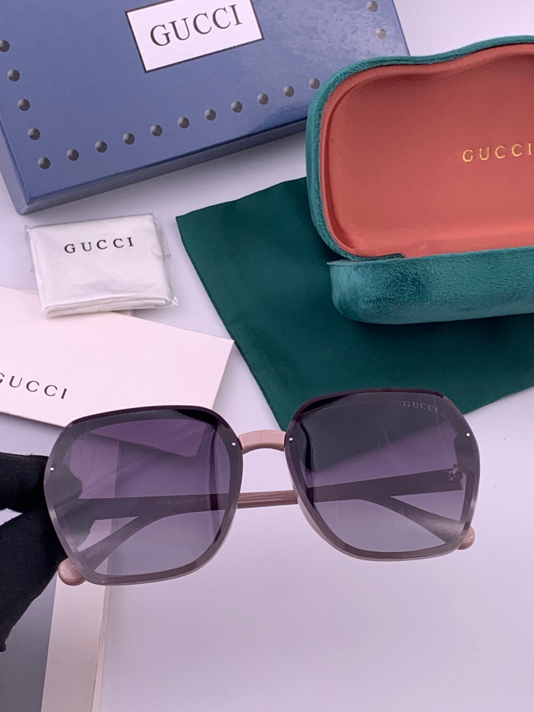 Gucci G313 Square Brown Lens Sunglasses for Men & Women