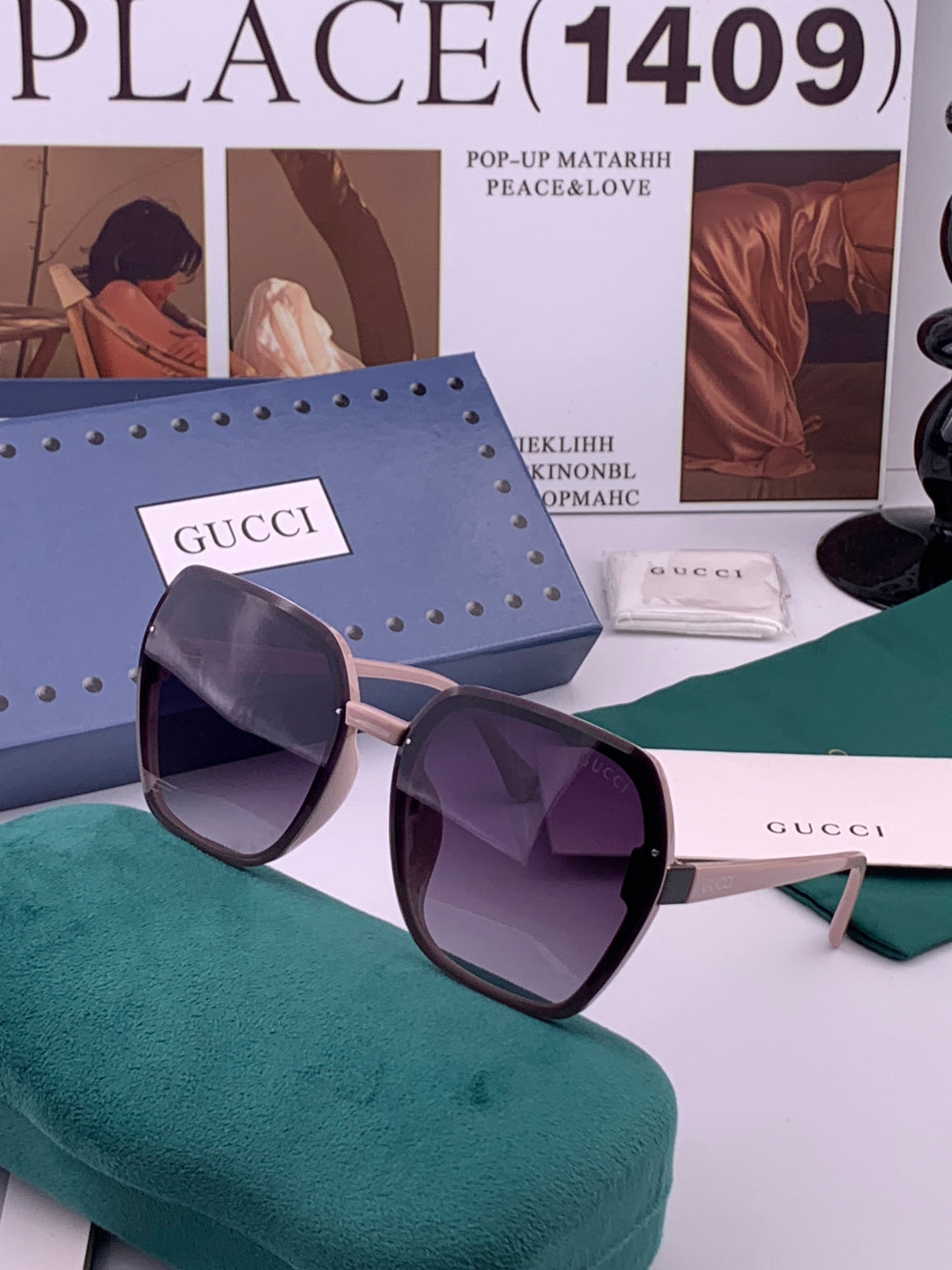 Gucci G313 Square Brown Lens Sunglasses for Men & Women - detail image 2