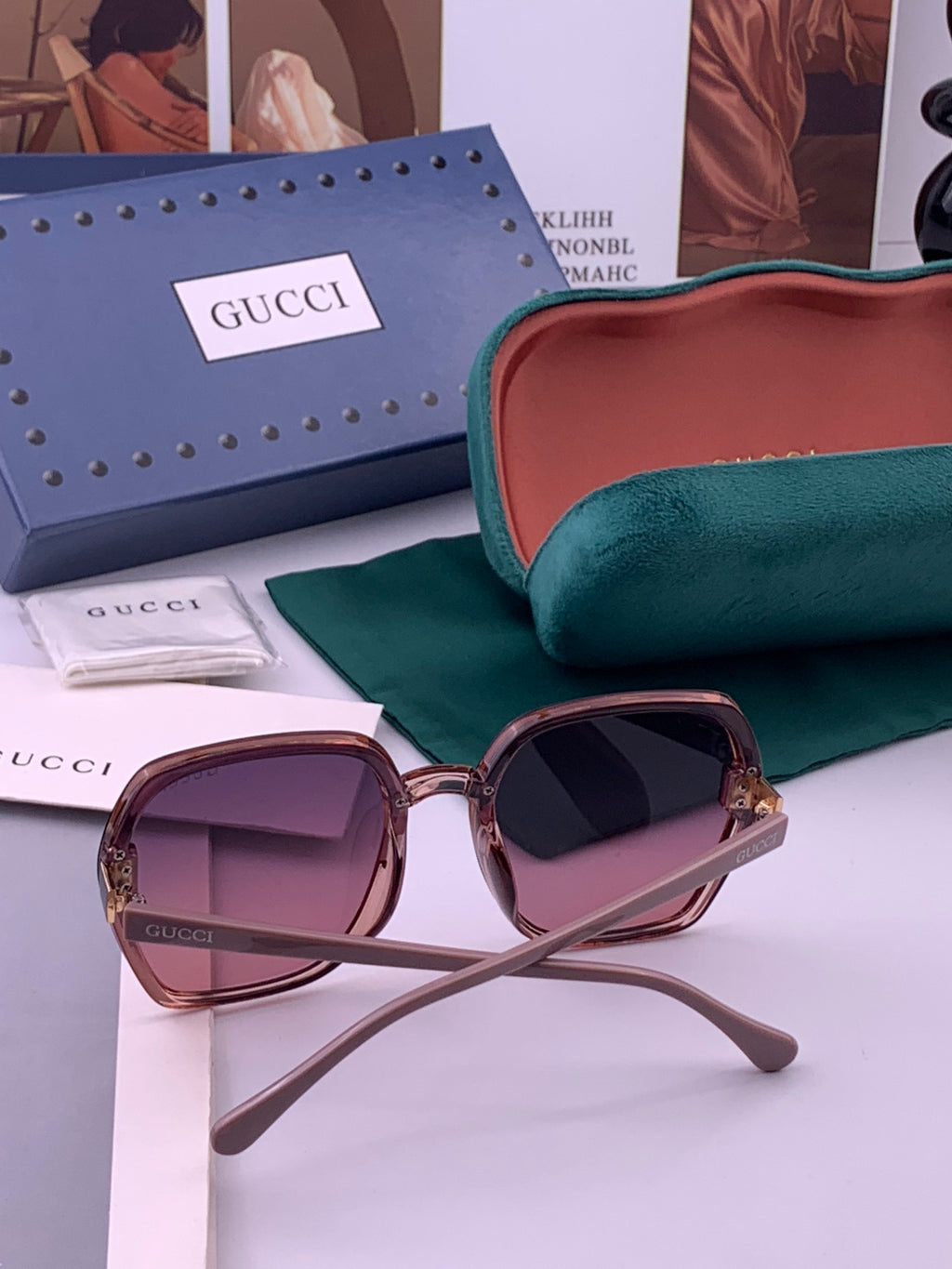 Gucci G313 Square Gold Lens Sunglasses for Men & Women - 398348 - detail image 7