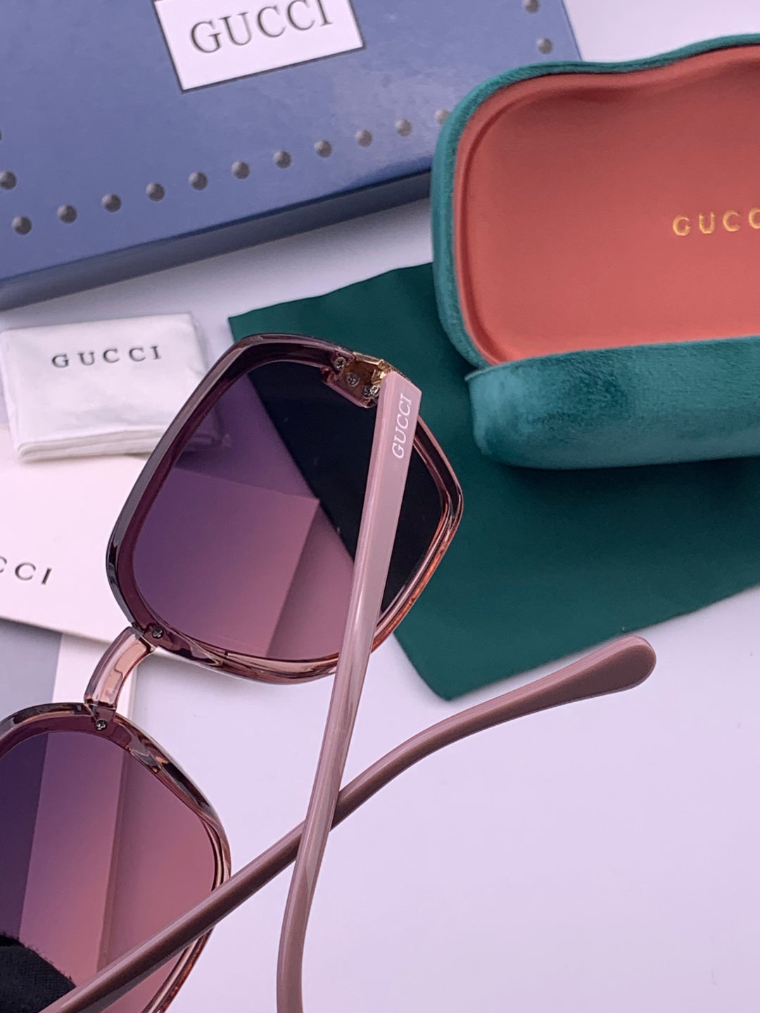 Gucci G313 Square Gold Lens Sunglasses for Men & Women - 398348 - detail image 4