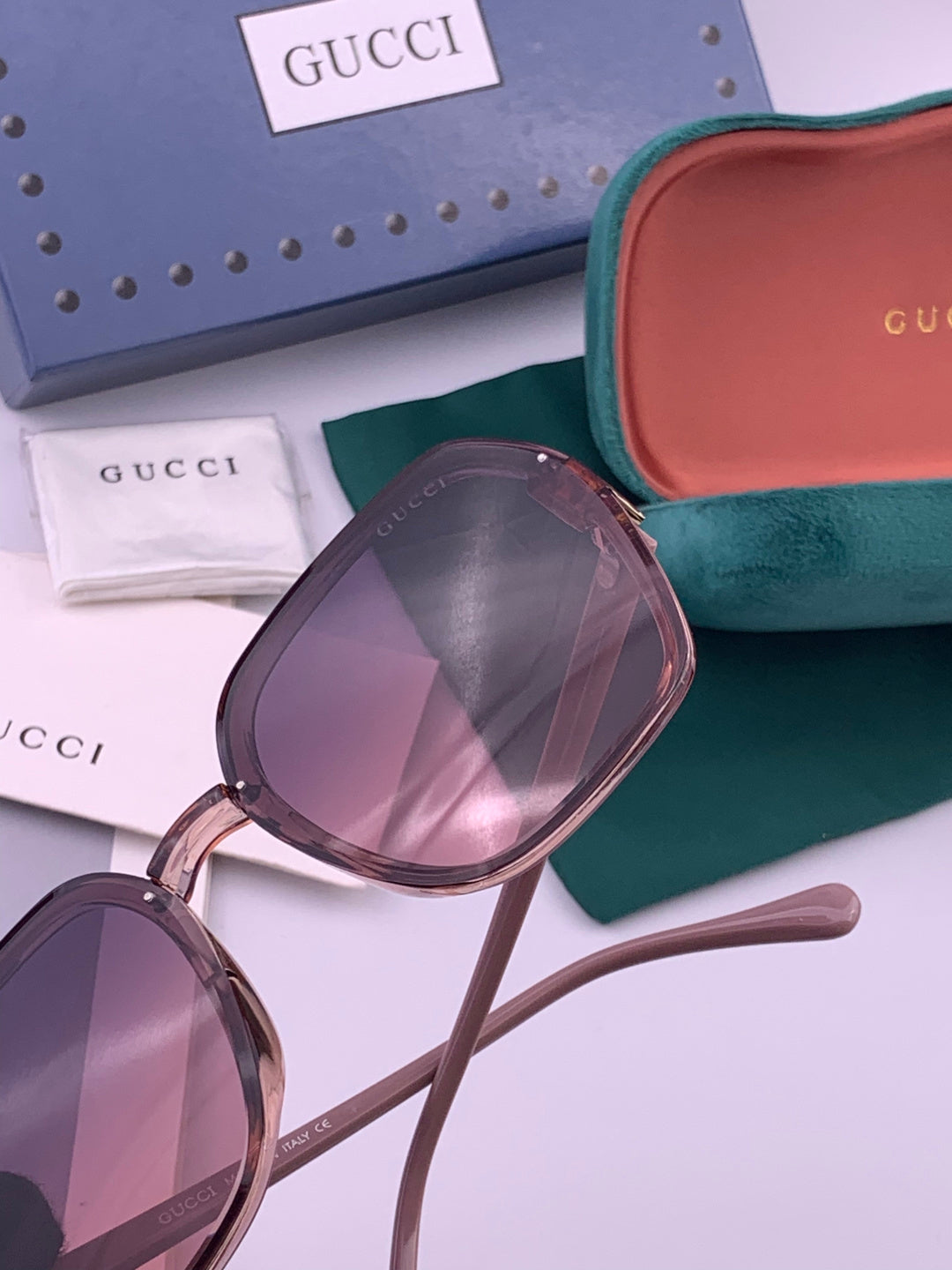 Gucci G313 Square Gold Lens Sunglasses for Men & Women - 398348 - detail image 5
