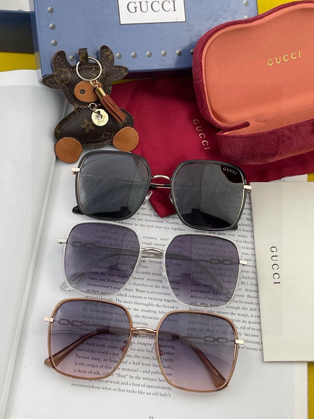 Gucci G1377 Polarized Round Red Lens Sunglasses for Men & Women - 398350 - detail image 6