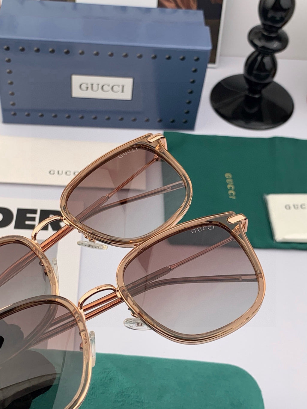 Gucci G6241 Polarized Square Black Lens Sunglasses for Men & Women - 398351 - detail image 6