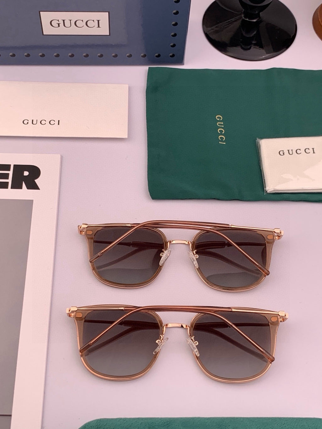 Gucci G6241 Polarized Square Black Lens Sunglasses for Men & Women - 398351 - detail image 7