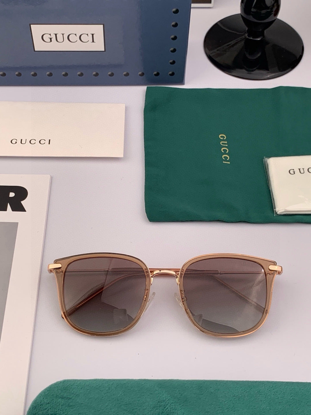 Gucci G6241 Polarized Square Black Lens Sunglasses for Men & Women - 398351