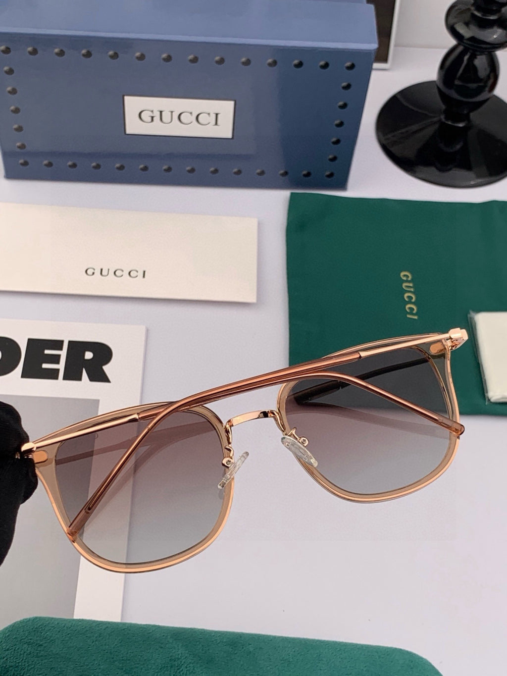 Gucci G6241 Polarized Square Black Lens Sunglasses for Men & Women - 398351 - detail image 4
