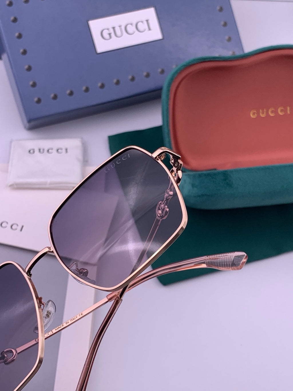 Gucci G5225 Square Brown Lens Sunglasses for Men & Women - 398352 - detail image 6