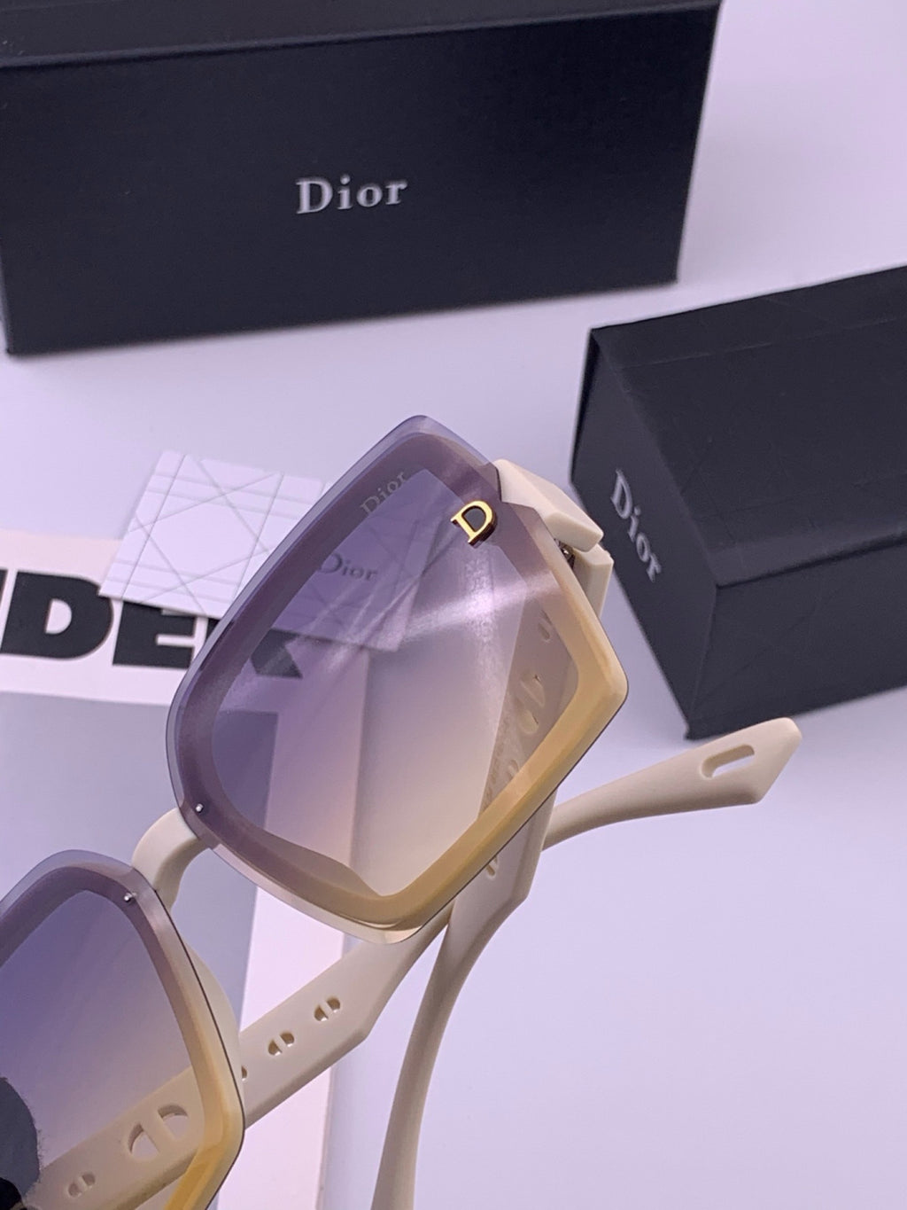 Dior CD2590 Polarized Square Red Lens Sunglasses for Women - 398755 - detail image 4