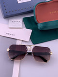 Gucci G21746 Aviator Black Lens Sunglasses for Men & Women - 398329