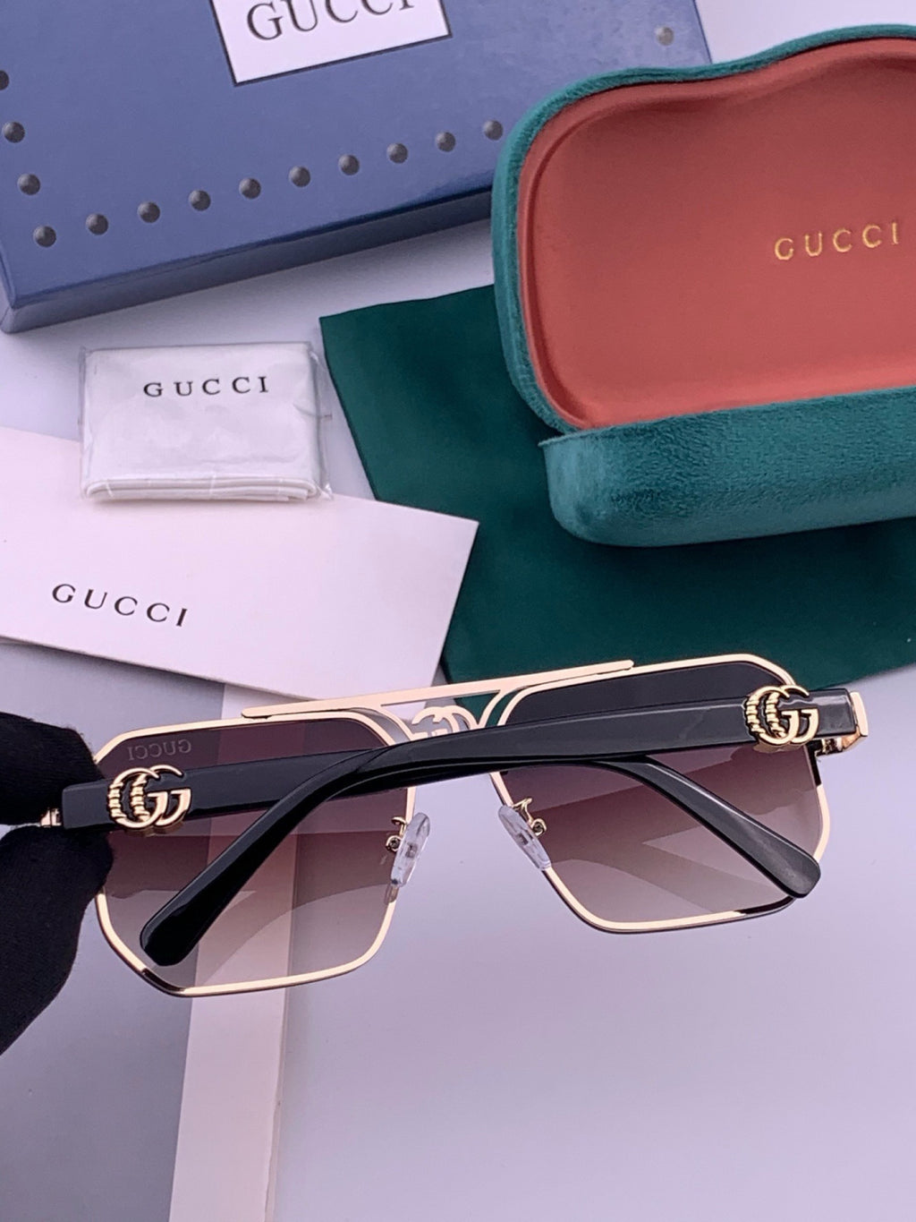 Gucci G21746 Aviator Black Lens Sunglasses for Men & Women - 398329 - detail image 7