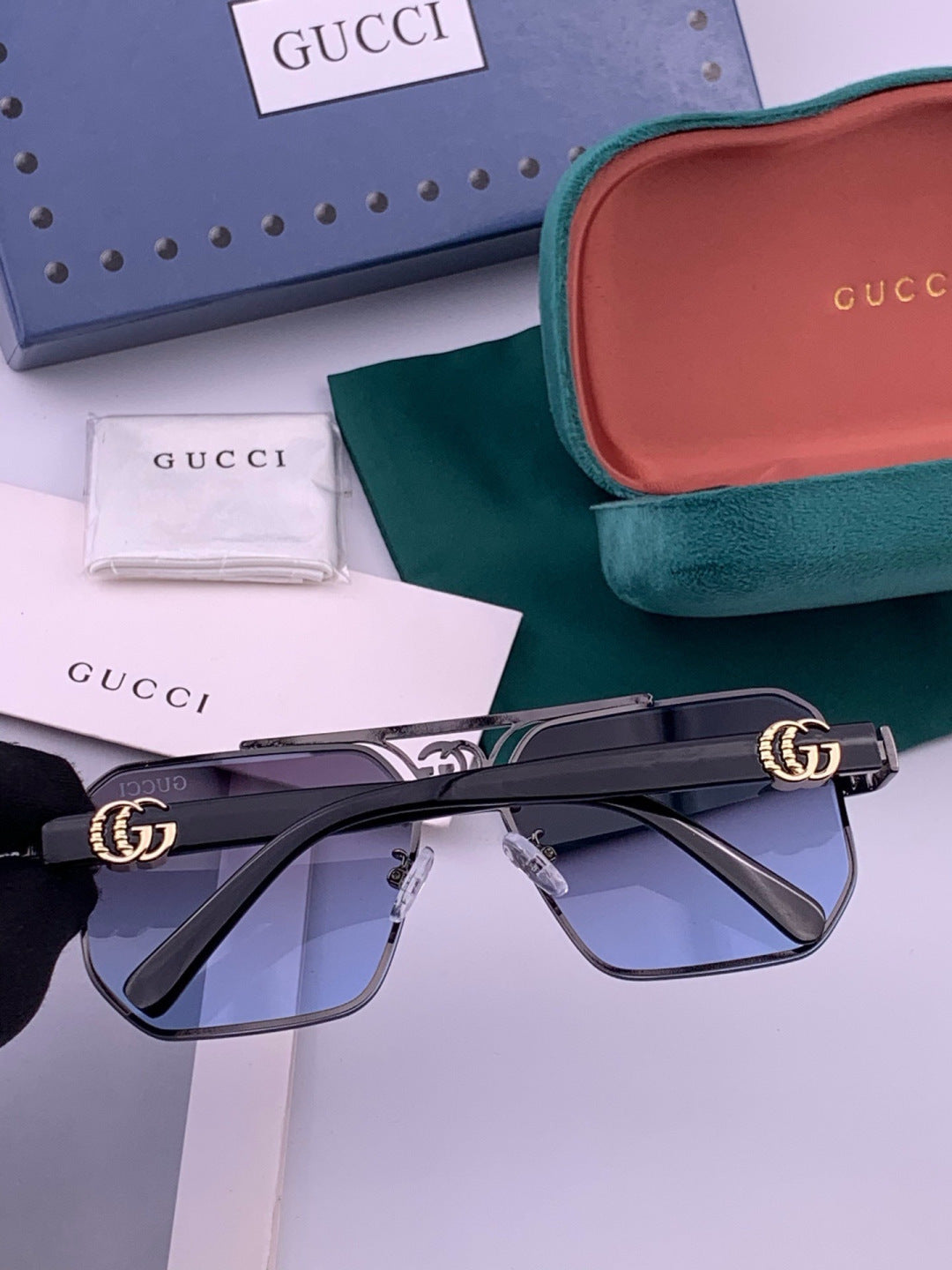 Gucci G21746 Aviator Black Lens Sunglasses for Men & Women - 398331 - detail image 6