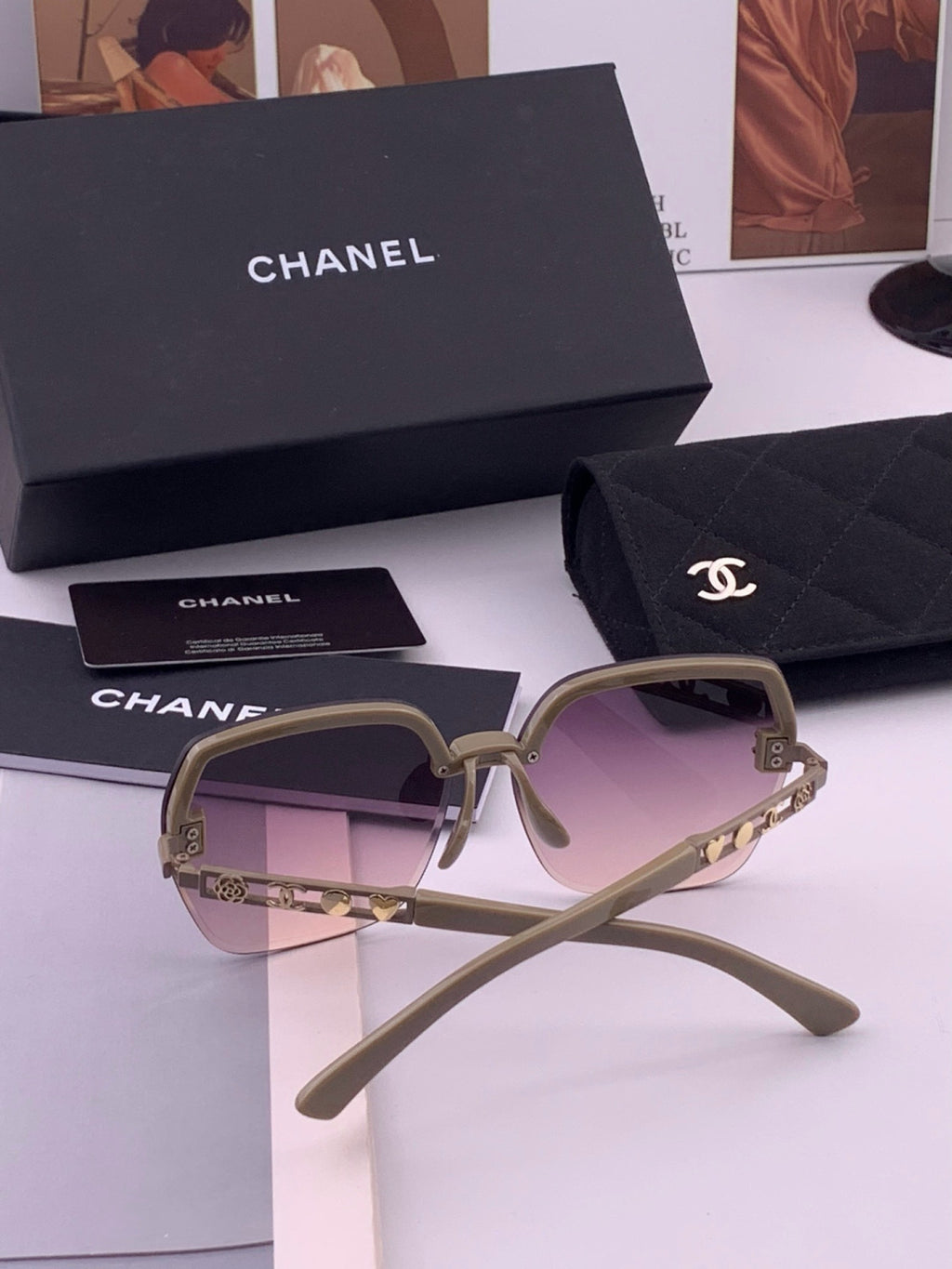 Chanel CH67000 Fashion Purple Lens Sunglasses for Men & Women - 398540 - detail image 6