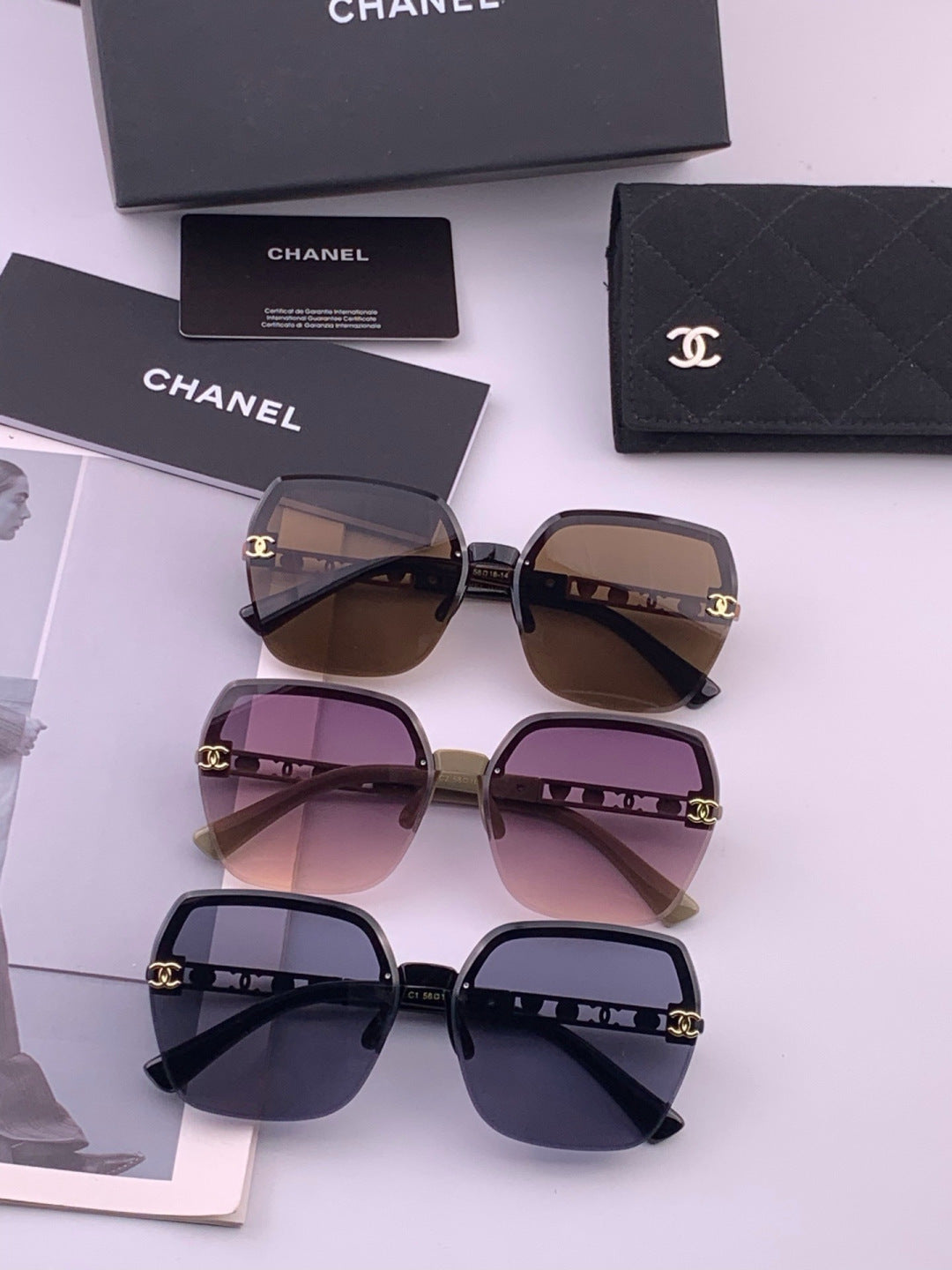 Chanel CH67000 Fashion Black Lens Sunglasses for Men & Women - 398542 - detail image 8
