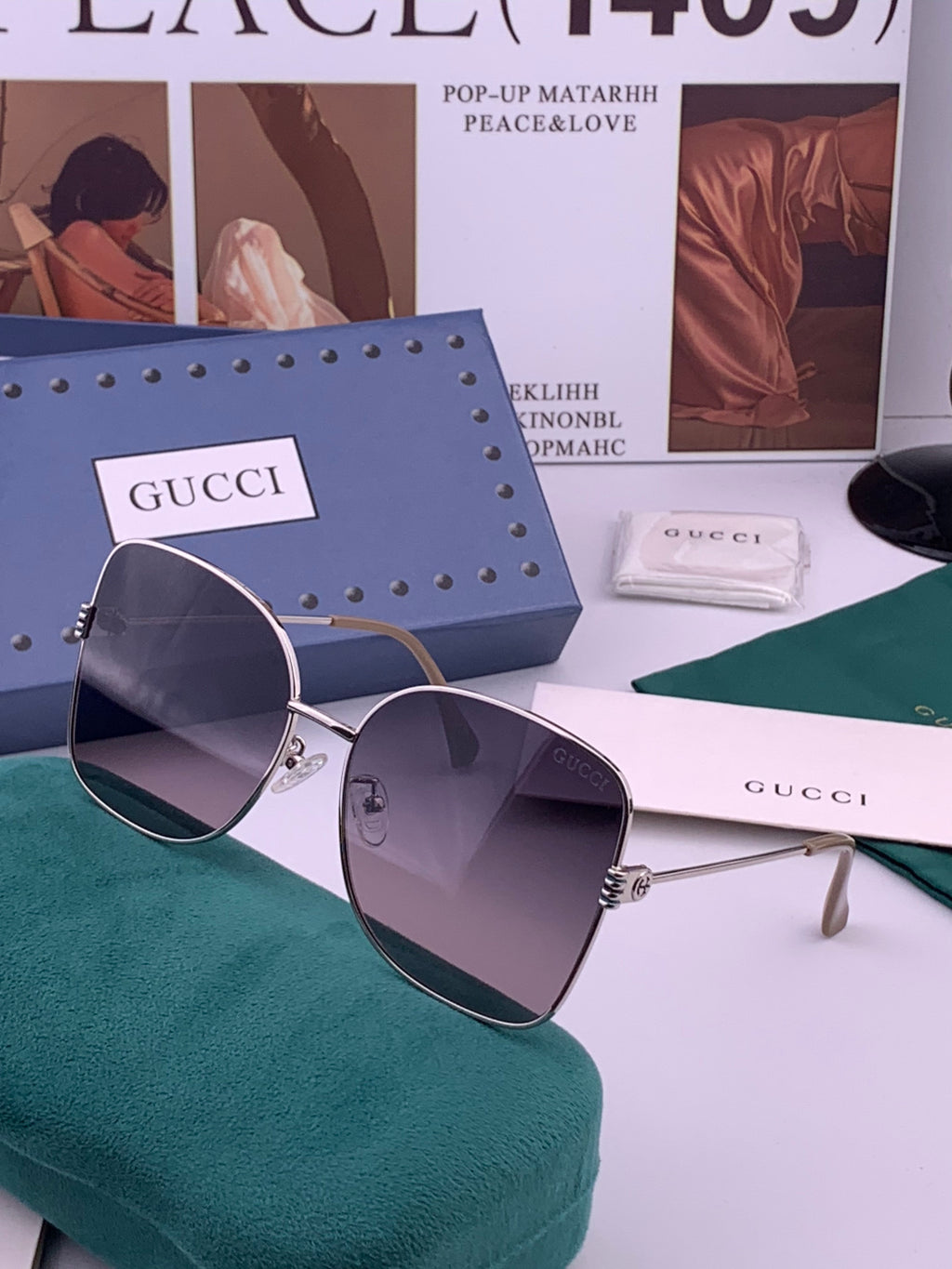 Gucci G2330 Polarized Round Black Lens Sunglasses for Women - 398333 - detail image 2