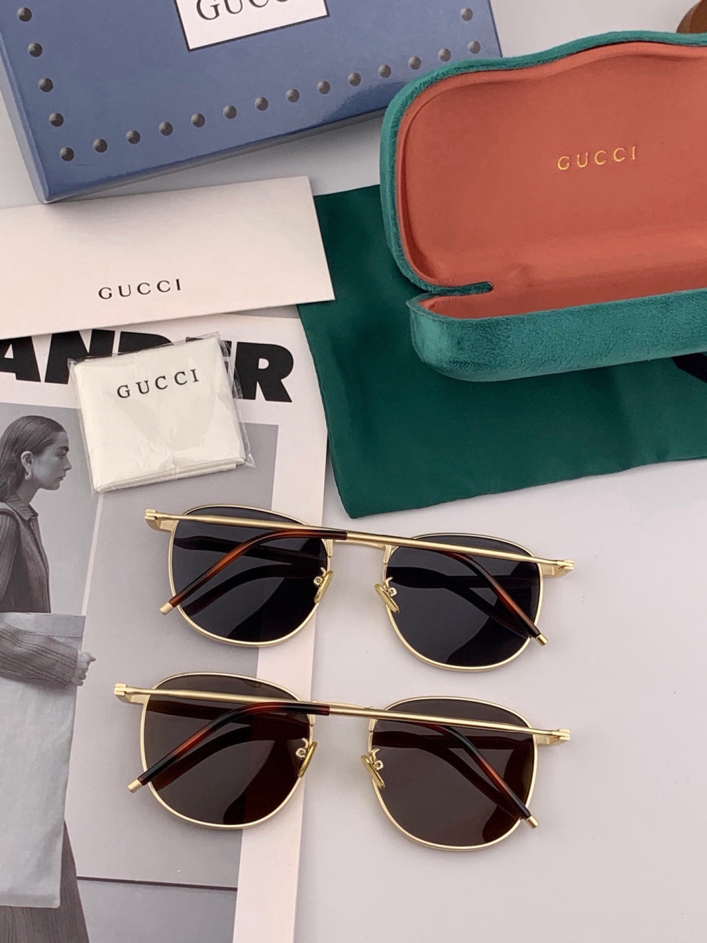 Gucci G1220 Polarized Round Black Lens Sunglasses for Women - detail image 5