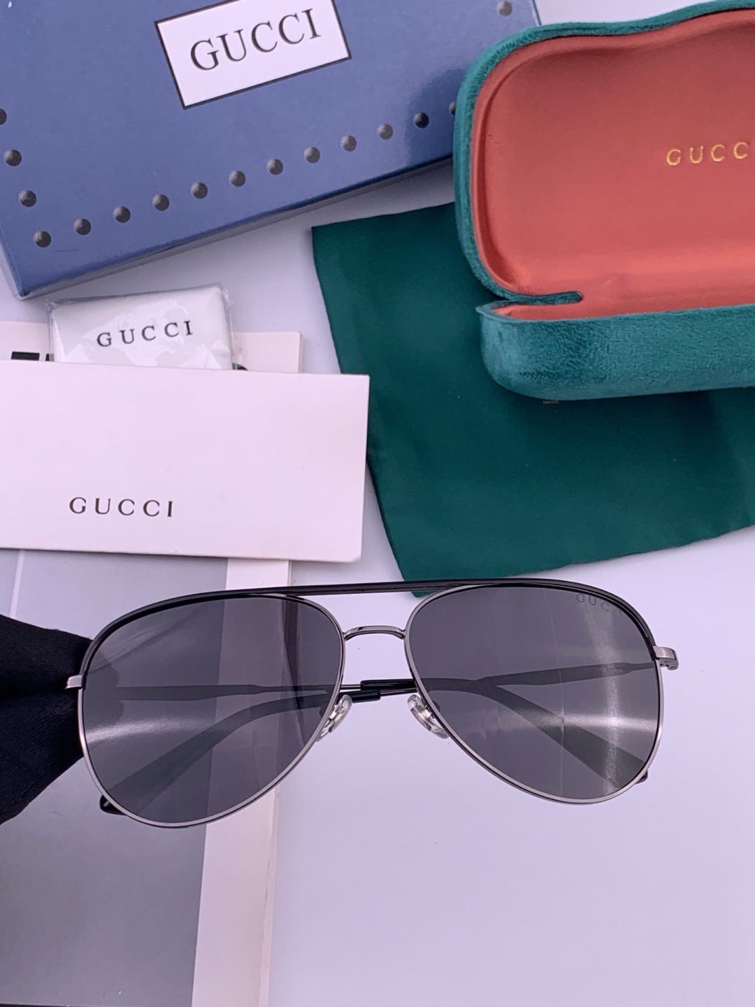 Gucci G3863 Polarized Aviator Black Lens Sunglasses for Men & Women - 398339 - detail image 3