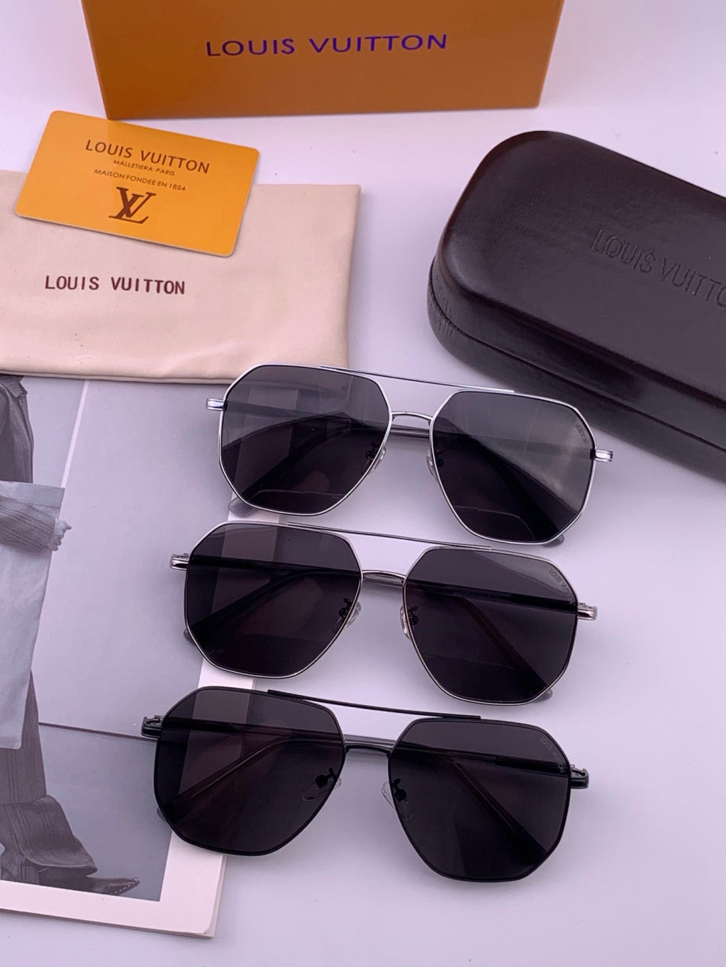 Louis Vuitton L8863 Polarized Aviator Black Lens Sunglasses for Men & - 398126 - detail image 8