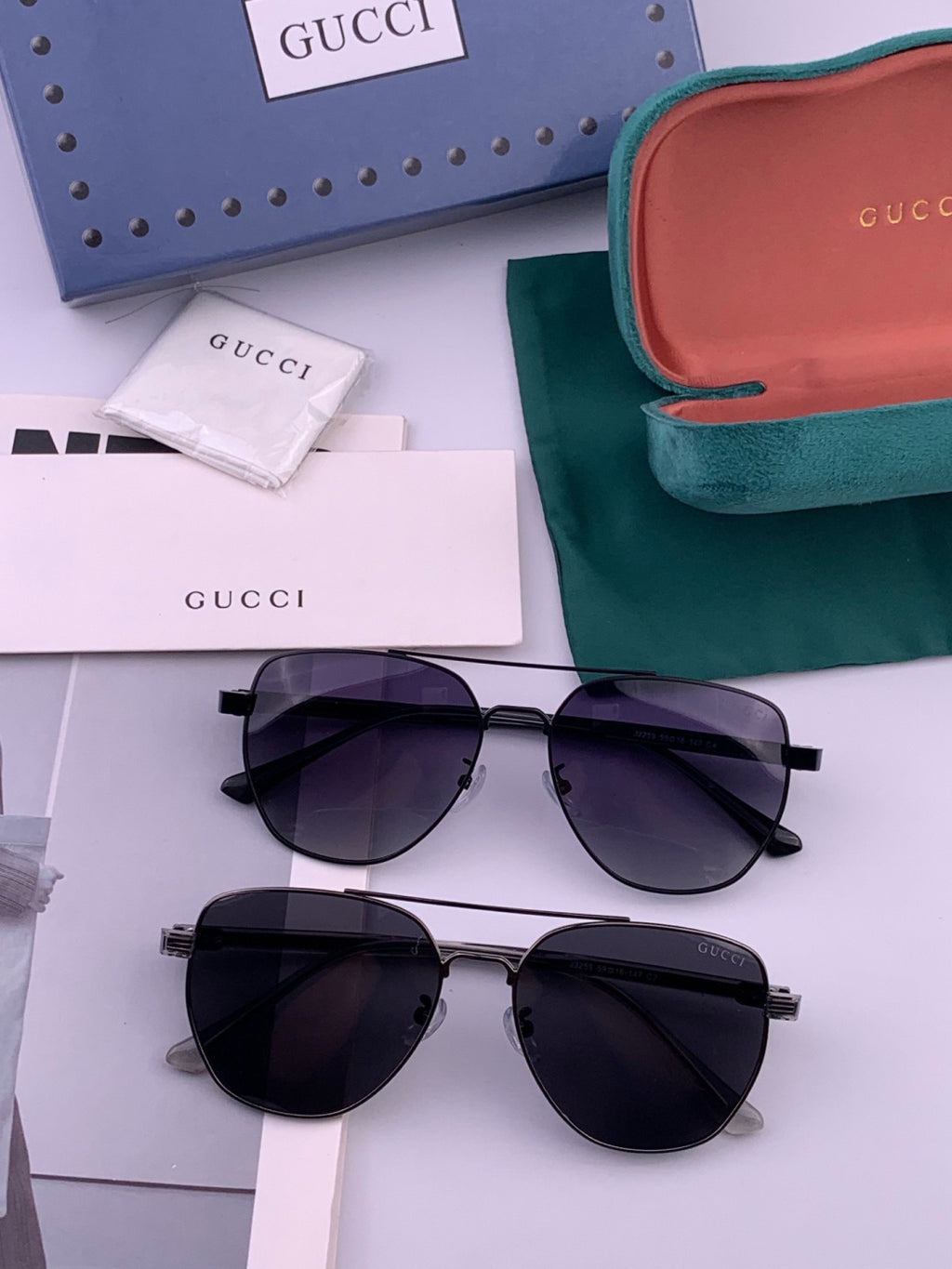 Gucci G9325 Polarized Aviator Black Lens Sunglasses for Men & Women - 398340 - detail image 7