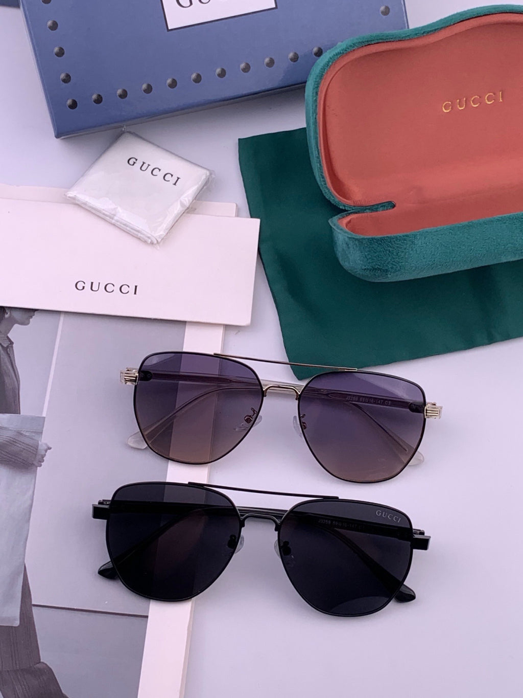 Gucci G9325 Polarized Aviator Black Lens Sunglasses for Men & Women - 398341 - detail image 5