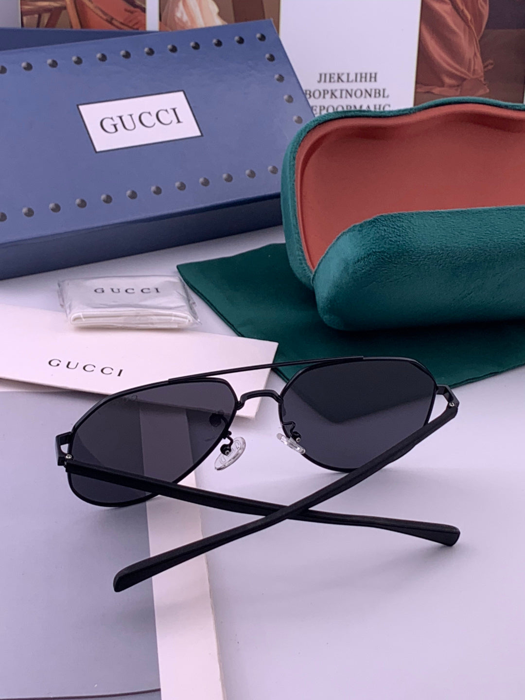 Gucci G5381 Polarized Aviator Gold Lens Sunglasses for Men & Women - 398342 - detail image 4