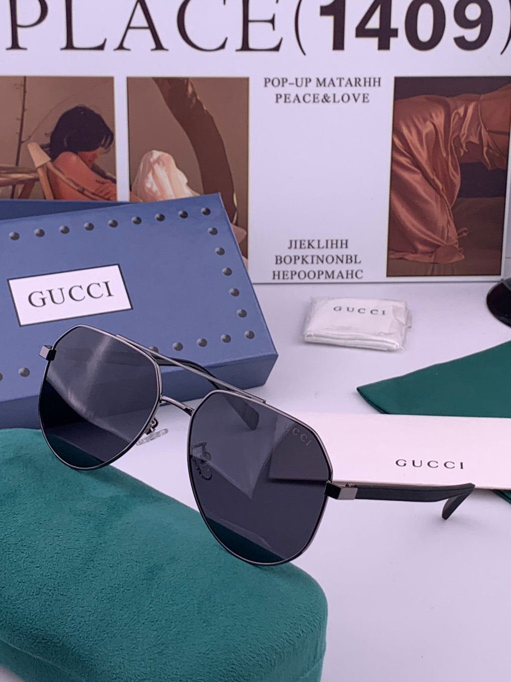 Gucci G5381 Polarized Aviator Gold Lens Sunglasses for Men & Women - 398343 - detail image 2