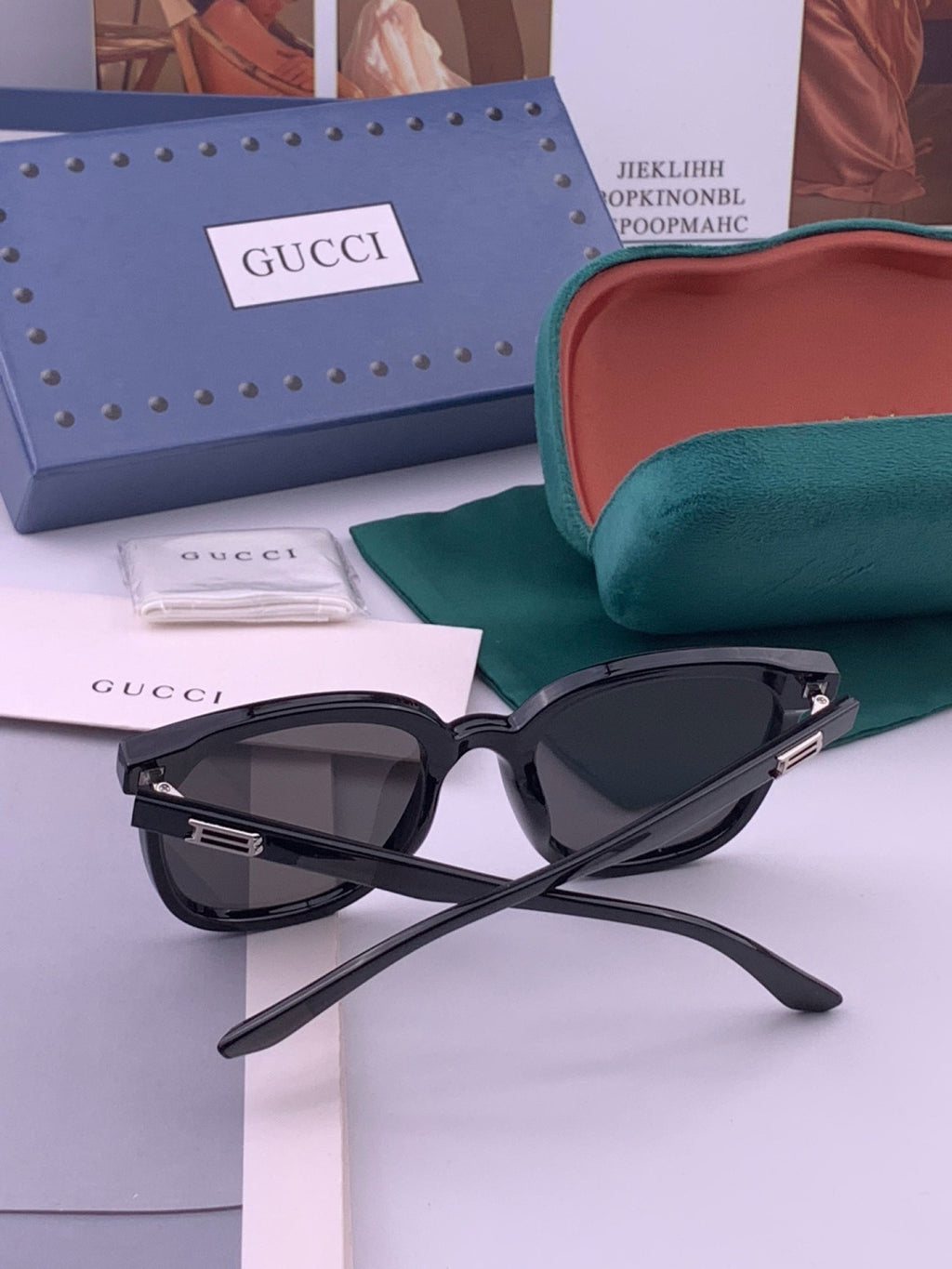 Gucci G6233 Polarized Square Gold Lens Sunglasses for Men & Women - detail image 6
